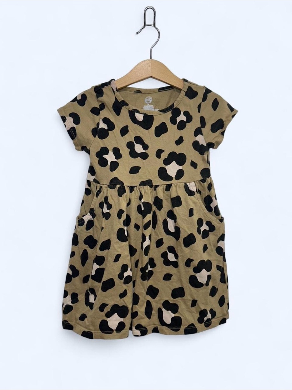 Wonder Nation Leopard Animal Print Short Sleeve Dress Toddler Girls Size 4T